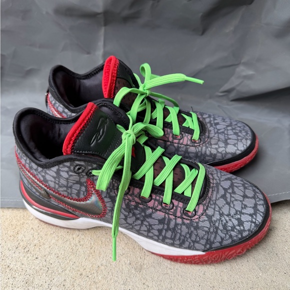 Nike LeBron NXXT Gen Zoom Basketball Shoes Black/Red Neon Green Men’s Size 8 - Picture 6 of 7